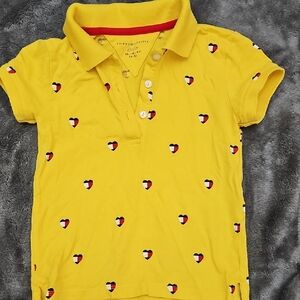 Tommy Hilfiger Yellow Kids Polo with Heart Accents